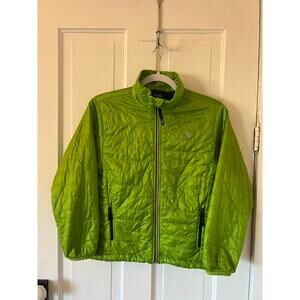 the north face boys medium 10-12 nano puff jacket lightweight coat ski green
